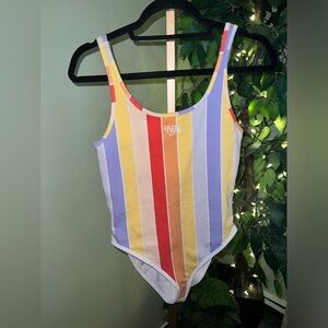 NIKE Retro Multicolor Striped Bodysuit Size Small